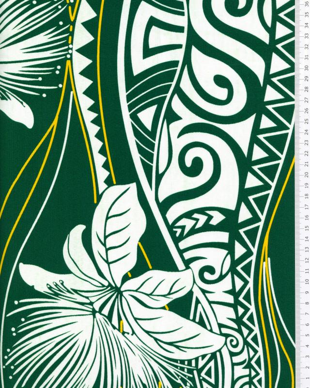 Polynesian fabric VAI Green - Tissushop